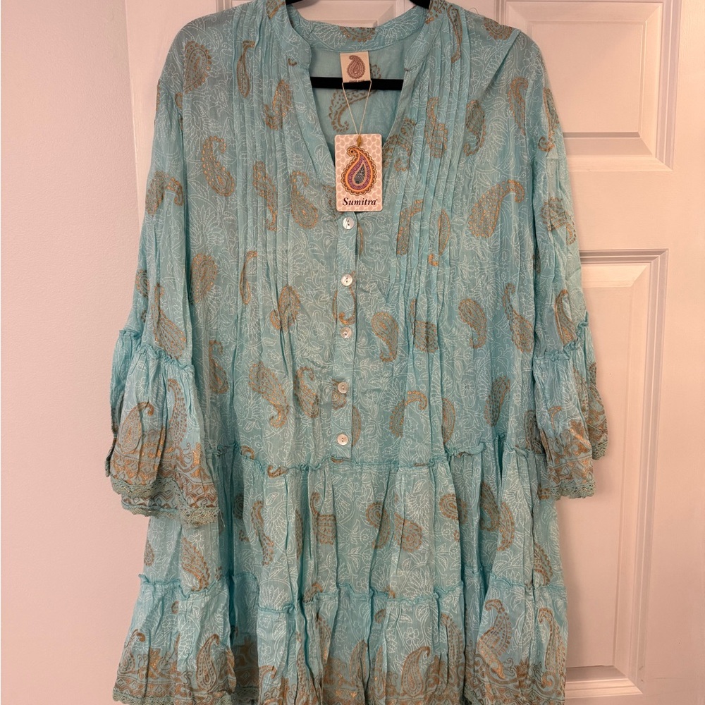Seamist Paisley Button-Front Tunic Dress by Scentra
